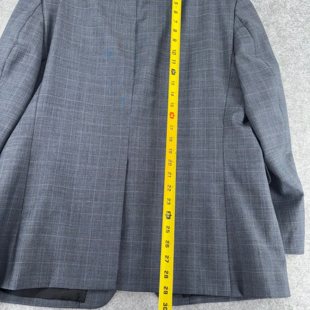 Ralph Lauren Mens 40S Blue Grey Glen Plaid 100% Wool 2 Button Blazer Sport Coat
